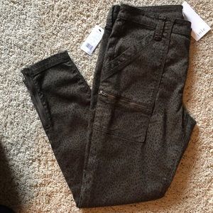 Army green and black cheetah pants